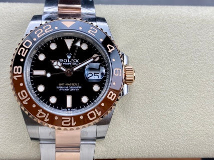 GMT-Master II "Root Beer" | Rolesor Everose Esfera Negra