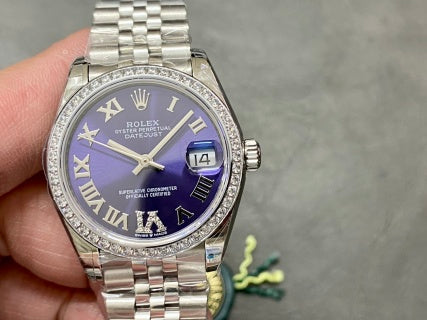 Rolex Datejust 31 | Acero Bisel Diamantado Esfera Morada Romana
